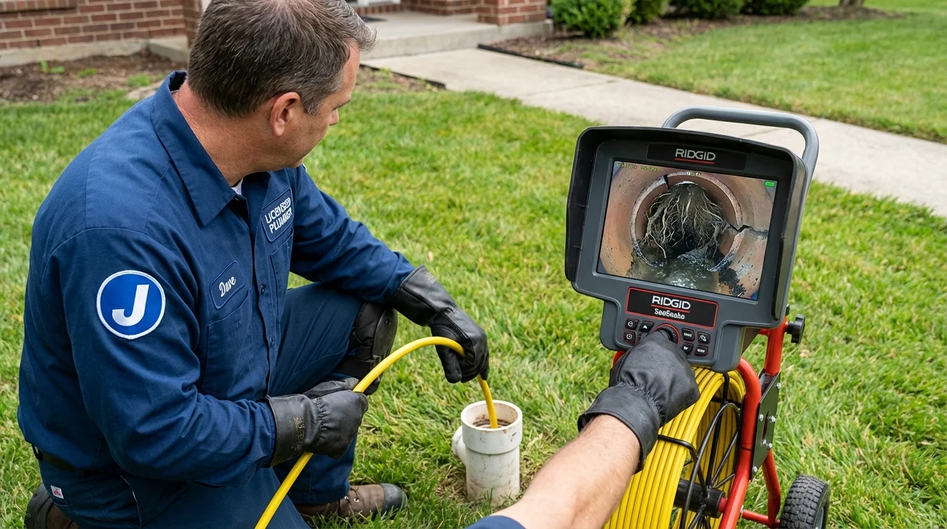 Sewer camera inspection being performed by Johns Plumbing LLC in Lutcher